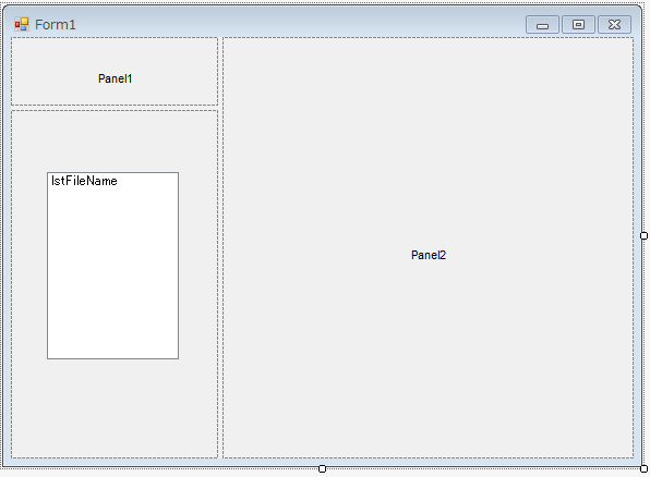 ListBoxコントロールを配置したところ